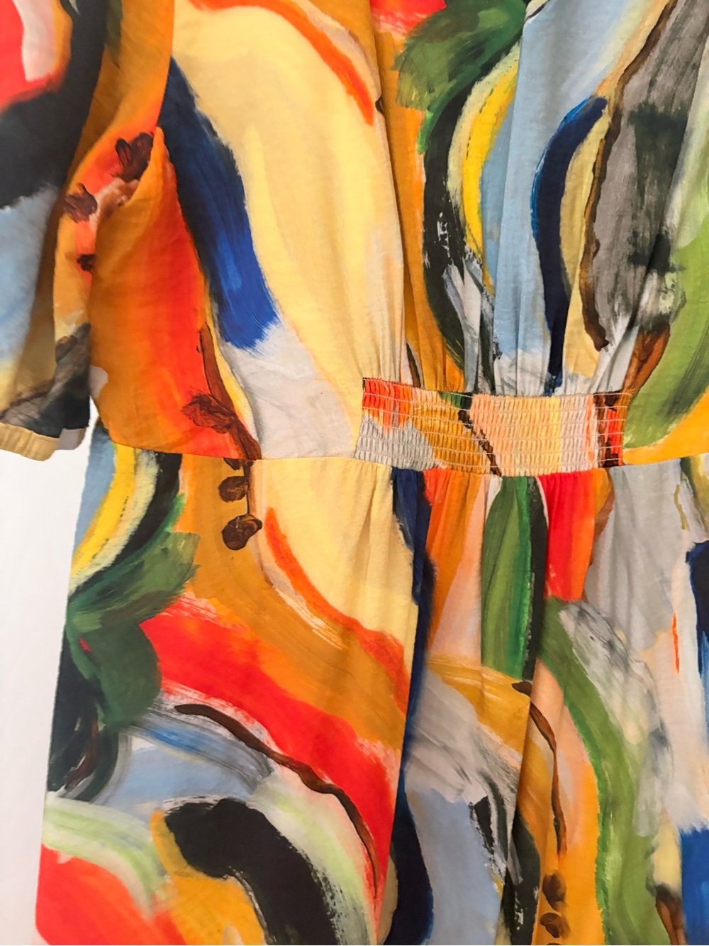 Anthropologie Maeve Abstract Print Midi Dress - Vibrant Brushstroke Design Sz L - Picture 5 of 7